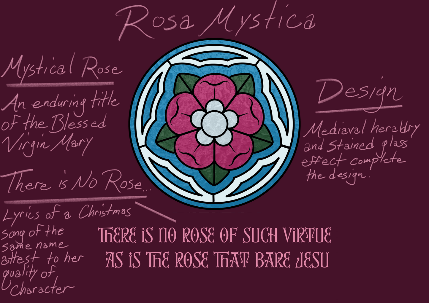 Rosa Mystica hoodie, dark
