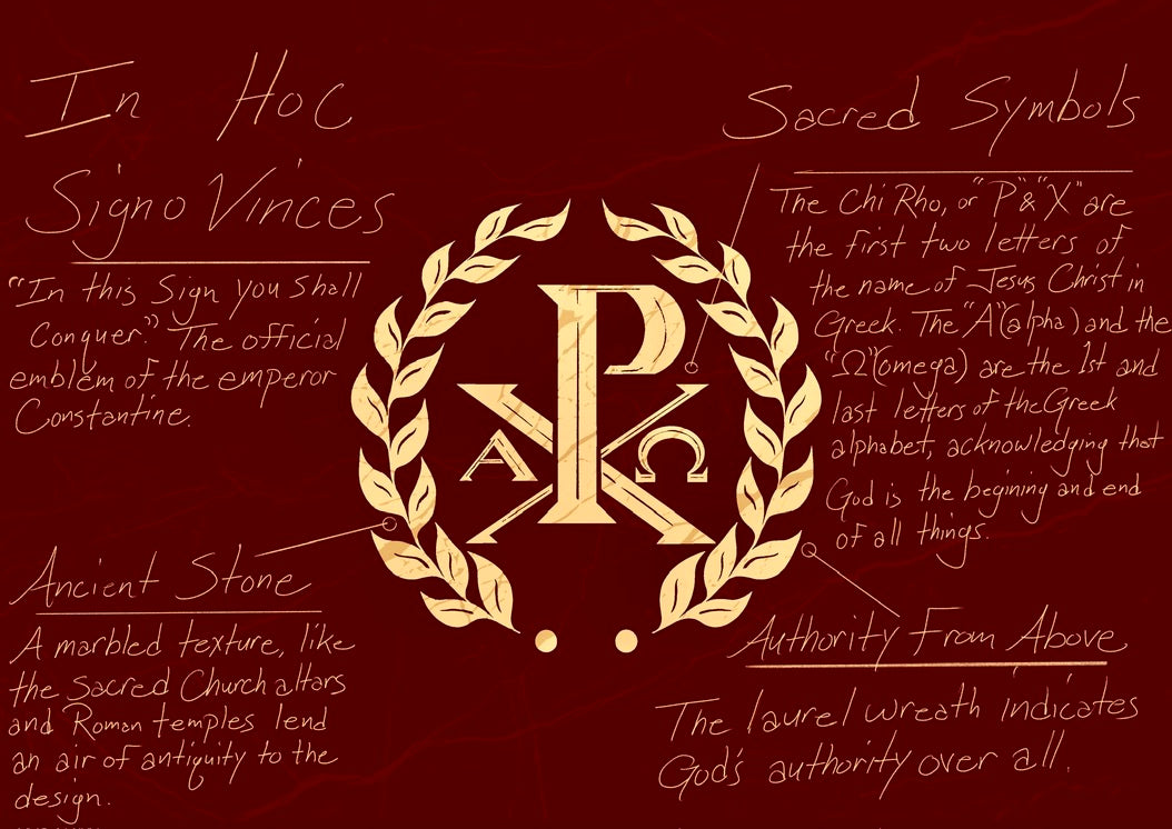 Chi Rho Unisex t-shirt, red emblem