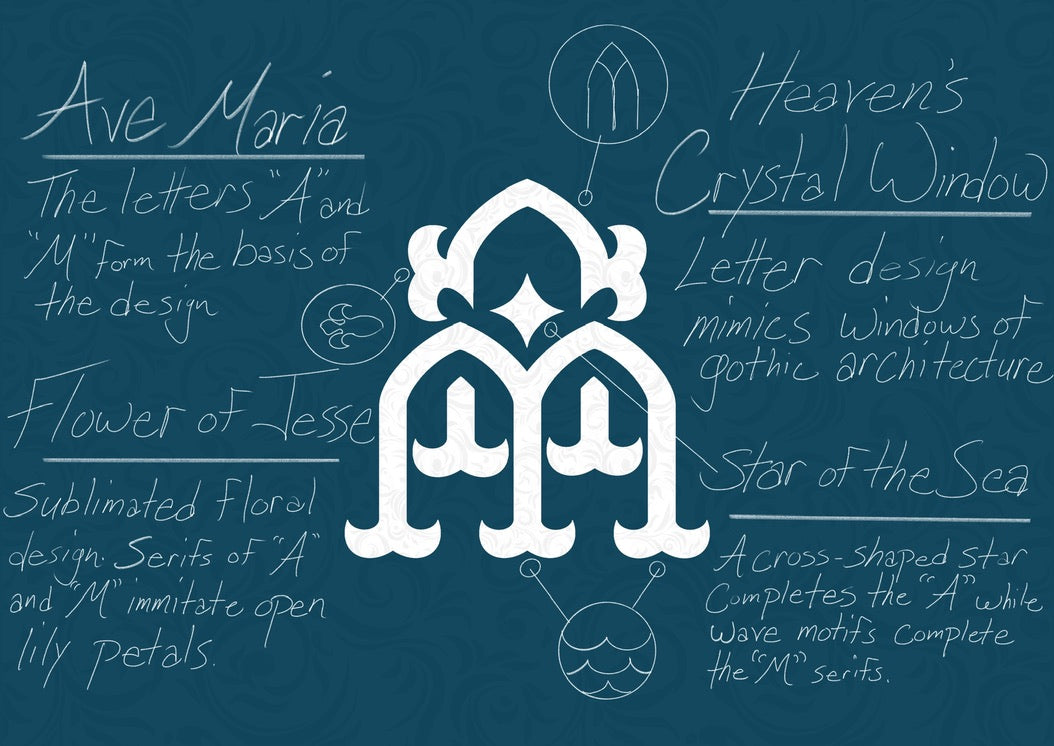 Ave Maris Stella Unisex t-shirt, white design