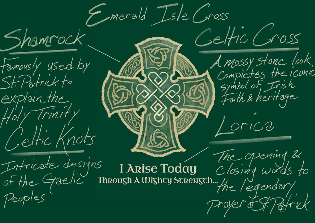 Emerald Isle Cross t-shirt, organic cotton